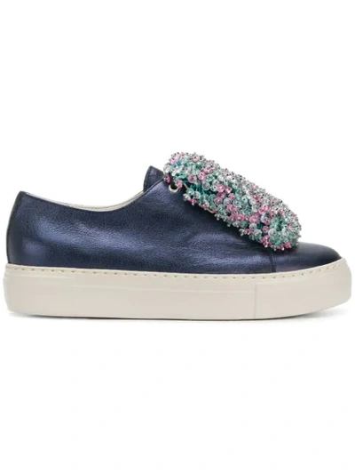 Agl Attilio Giusti Leombruni Beaded Front Platform Sneakers In Blue