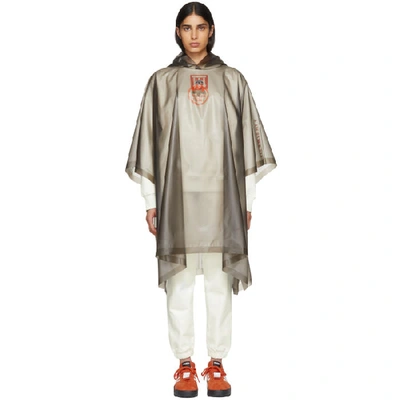 Adidas Originals By Alexander Wang Transparent Factory Stamp Poncho In Grey