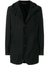 Yohji Yamamoto Hooded Shirt Jacket In Black