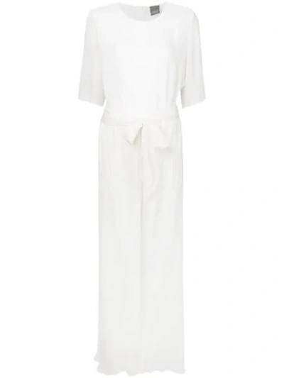 Lorena Antoniazzi Belted Waist Jumpsuit In White