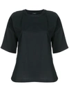 Joseph Shoulder Buttoned Satin Sleeve T-shirt