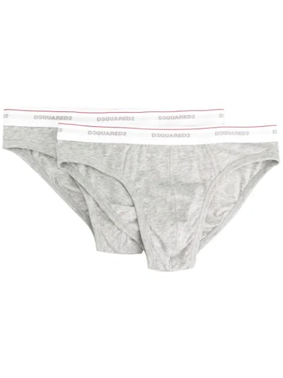 Dsquared2 Logo Band Brief Set In Grey