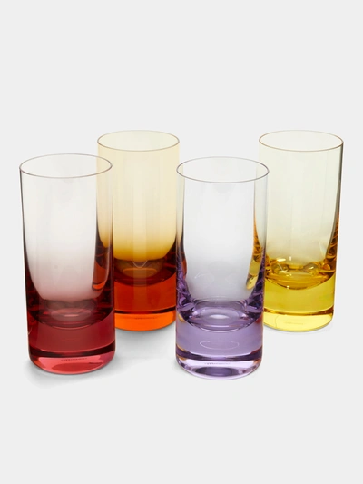 Moser Hand-blown Crystal Coloured Highballs (set Of 4) In Multi