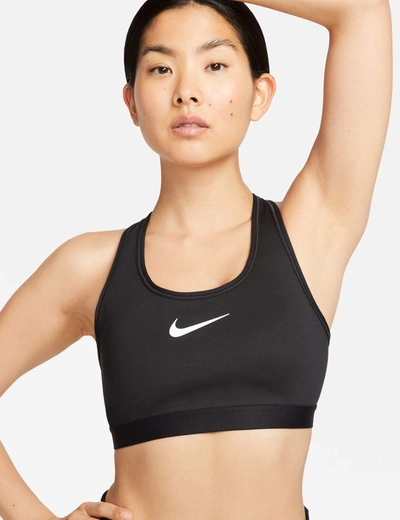 Nike Swoosh High Support Bra In Black