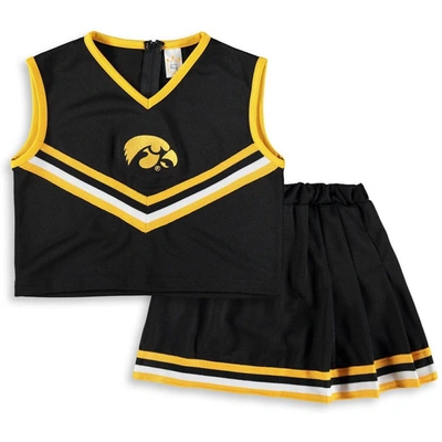 Little King Kids' Girls Youth Black Iowa Hawkeyes Two-piece Cheer Set