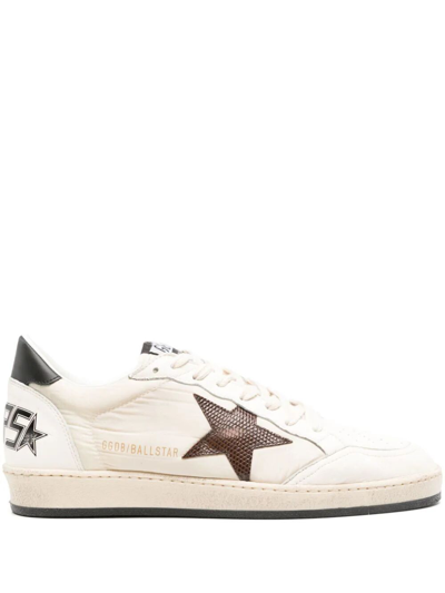 Golden Goose Ball Star Canvas Low-top Sneakers In Blanco