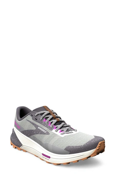 Brooks Catamount 2 Trail Running Shoe In Alloy/ Oyster/ Violet