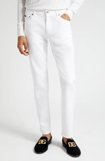 Dolce & Gabbana Stretch Slim Fit Jeans In White