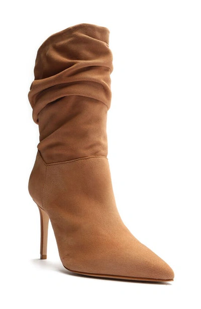 Schutz Ashlee Slouch Pointed Toe Boot In Brown