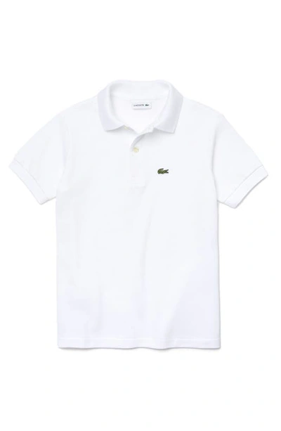 Lacoste Babies' Boys White Cotton Piqué Polo Shirt