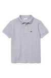 Lacoste Babies' Classic Cotton Piqué Polo In Silver Grey Chine