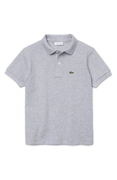 Lacoste Babies' Classic Cotton Piqué Polo In Silver Grey Chine