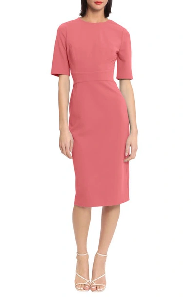 Donna Morgan Sheath Midi Dress In Baroque Rose