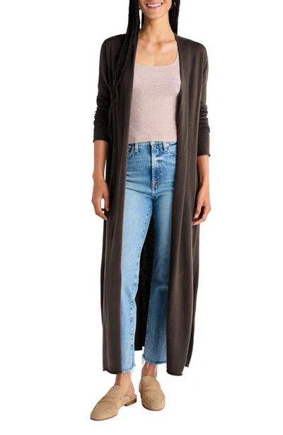 Splendid Niamh Open-front Duster Cardigan In Chocolate