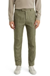 Ted Baker Taylort Slim-fit Mid-rise Linen And Wool-blend Suit Trousers In Green