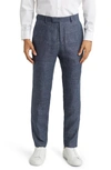 Ted Baker Taylort Linen & Wool Slim Fit Trousers In Blue