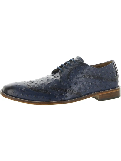 Stacy Adams Gennaro Mens Leather Dress Oxfords In Blue