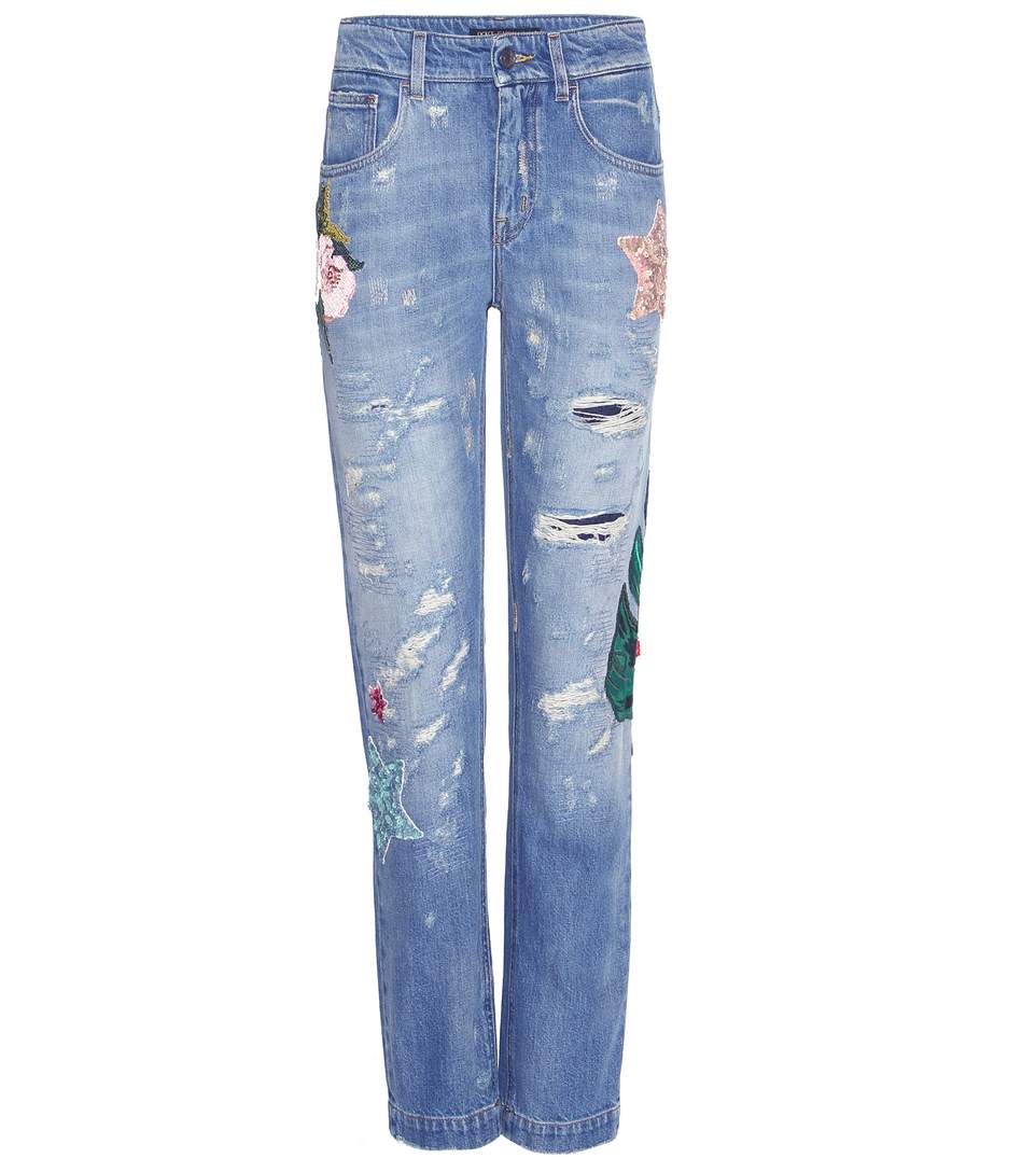 Dolce & Gabbana Embellished Boyfriend Jeans In Comlieed Colour | ModeSens
