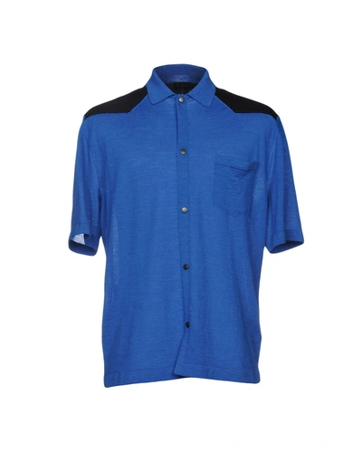 Lanvin Solid Color Shirt In Bright Blue