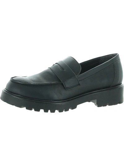 Steve Madden Lotto Womens Padded Insole Lugged Sole Penny Loafers In Black