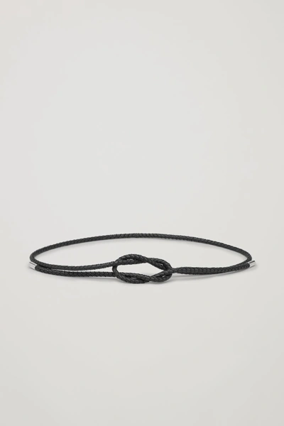 Cos Braided Leather Belt In Black