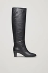 Cos Knee-high Leather Boots In Black