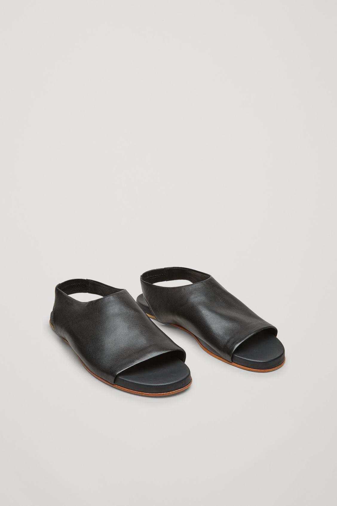 cos black leather sandals