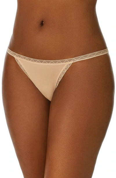 On Gossamer Cabana Cotton String Bikini In Champagne