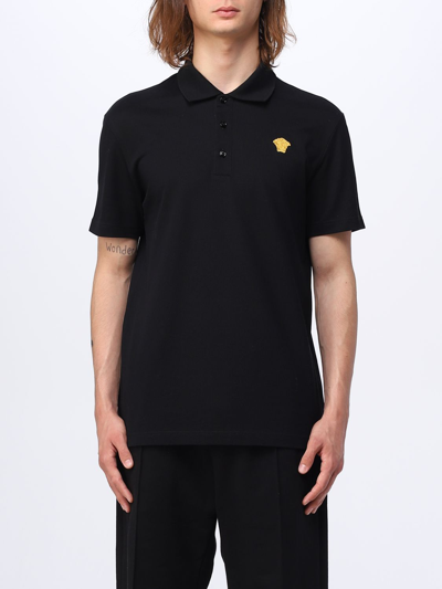 Versace Polo Shirt  Men Color Black In Negro