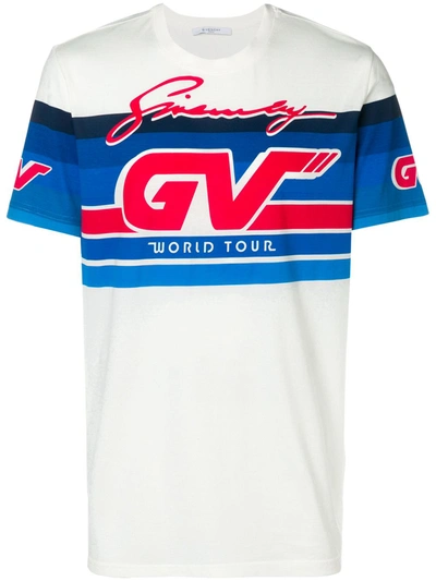 Givenchy White 'gv World Tour' Jersey T-shirt