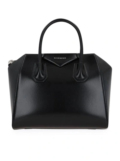 Givenchy Small Antigona Handbag In Box Leather In Black