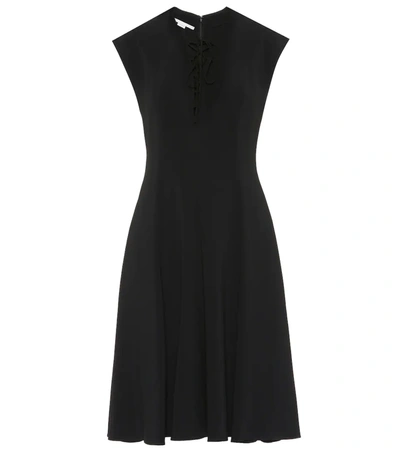 Stella Mccartney Cap-sleeve Lace-up Front A-line Dress In Black