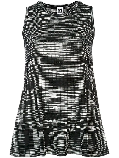 M Missoni Space-dyed Ribbed Crewneck Tank In Black