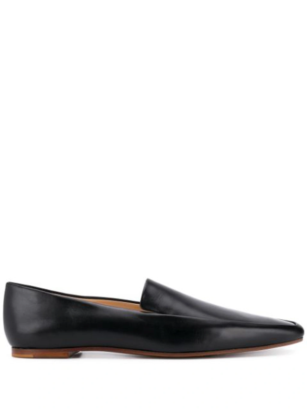 売り切り　THE ROW ミニマルローファー The Row Minimal Textured Patent-leather Loafers In Black | ModeSens