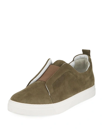 Pierre Hardy Slider Suede Stretch Low-top Sneakers In Taupe