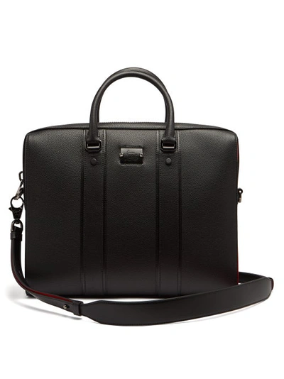 Christian Louboutin Men's Streetwall Leather Briefcase In Black