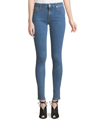 Off-white Flower Shop Printed Skinny Jeans In Blue