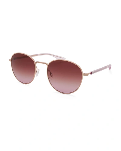Barton Perreira Tudor Universal-fit Round Sunglasses In Rose Gold