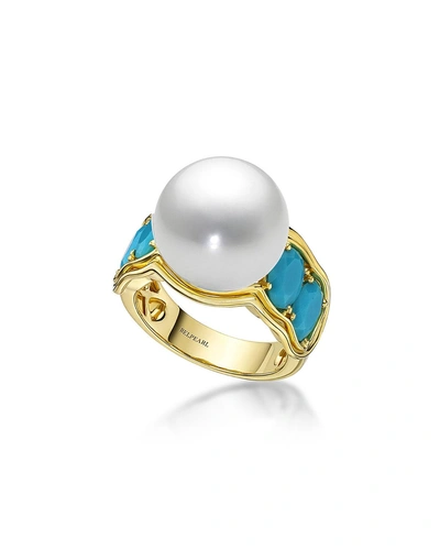 Belpearl Aura South Sea Pearl & Turquoise Ring