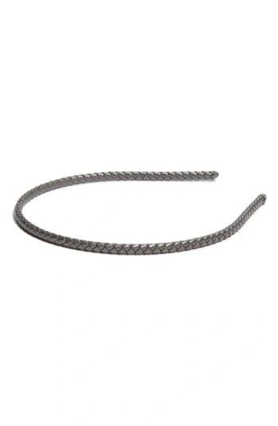 L Erickson Braided Headband In Gunmetal