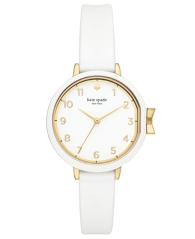 Kate Spade Park Row White Dial Ladies Watch Ksw1441 In White/ Gold