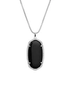 Kendra Scott Reid Pendant Necklace, 28 In Silver/black