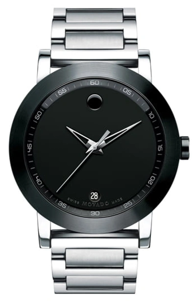 Movado 'museum' Sport Watch, 42mm In Silver/ Black