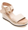 Andre Assous Women's Carmela Leather Platform Wedge Sandals In Cream Leather
