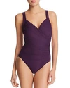 Miraclesuit Dd Cup Sanibel Ruched One Piece Swimsuit In Plum