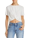 Sadie & Sage Cropped Twist-front Tee - 100% Exclusive In White
