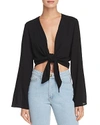 Fore Tie-front Top In Black