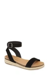 Lucky Brand Garston Espadrille Sandal In Black Suede