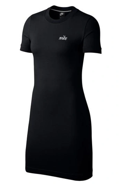 Nike Sportswear T-shirt Dress In Black/ White