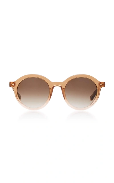 Kate Young Flora Round-frame Acetate And Metal Sunglasses In Brown